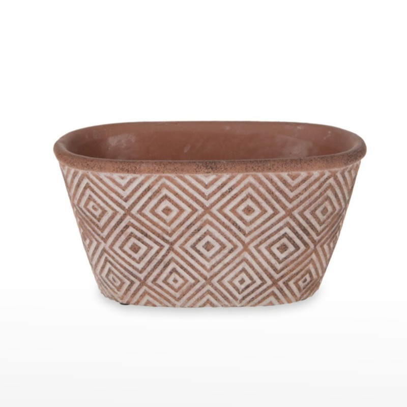 Vaso "Terracota" com adornos a branco